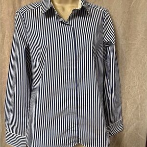 H&M Blue and White Casual Button Down Shirt